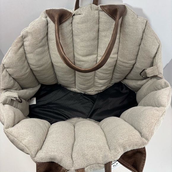 NWT Peppy Buddies Small Pet Dog Cat Carrier Bag Gray Brown Handles Org. $148 - Picture 4 of 7